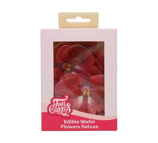 Funcakes FunCakes Eetbare Papieren Bloemen Deluxe Orchidee Rood Medium pk/10