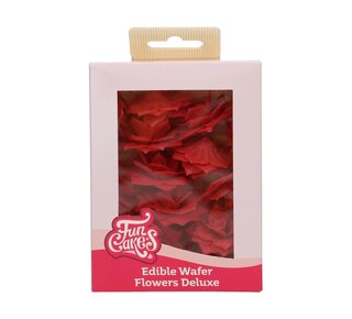 Funcakes FunCakes Eetbare Papieren Bloemen Deluxe Rose Rosalia Rood Medium pk/15