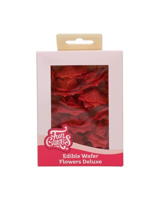 Funcakes FunCakes Eetbare Papieren Bloemen Deluxe Rose Rosalia Rood Medium pk/15