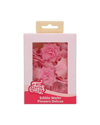 Funcakes FunCakes Eetbare Papieren Bloemen Deluxe Rose Rosalia Roze Medium pk/15