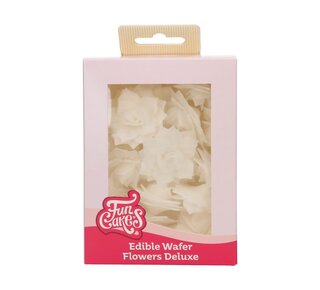 Funcakes FunCakes Eetbare Papieren Bloemen Deluxe Rose Rosalia Wit Medium pk/15