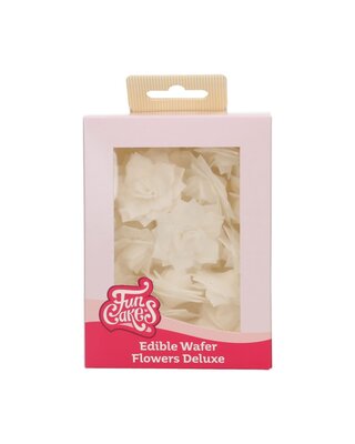 Funcakes FunCakes Eetbare Papieren Bloemen Deluxe Rose Rosalia Wit Medium pk/15