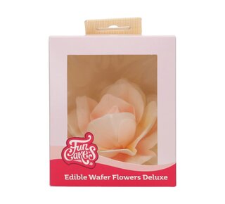 Funcakes FunCakes Eetbare Papieren Bloemen Deluxe Rose Pastella Geel/Oranje Ombre Groot pk/1