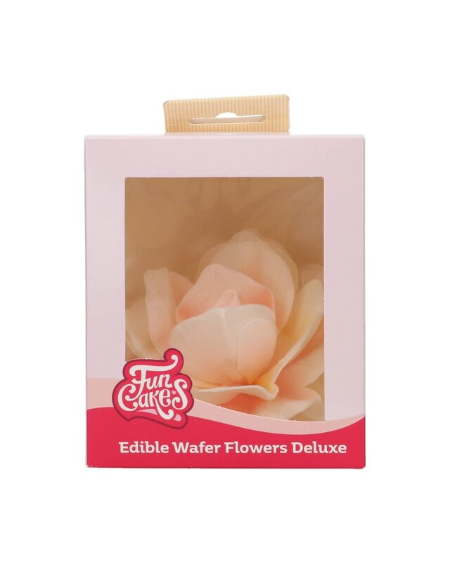 Funcakes FunCakes Eetbare Papieren Bloemen Deluxe Rose Pastella Geel/Oranje Ombre Groot pk/1