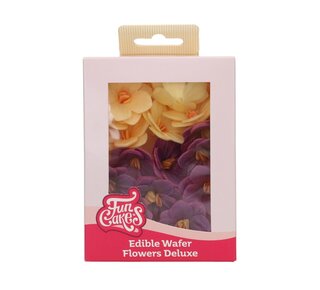Funcakes FunCakes Eetbare Papieren Bloemen Deluxe Hortensia Paars/Geel Klein pk/18