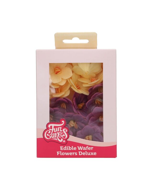 Funcakes FunCakes Eetbare Papieren Bloemen Deluxe Hortensia Paars/Geel Klein pk/18