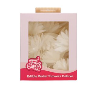 Funcakes FunCakes Eetbare Papieren Bloemen Deluxe Aster Wit Medium pk/14