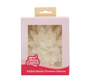 Funcakes FunCakes Eetbare Papieren Bloemen Deluxe Pioenroos Wit Groot pk/1