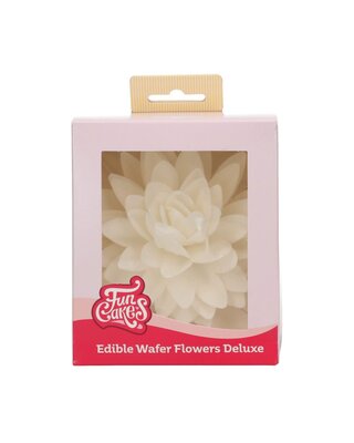 Funcakes FunCakes Eetbare Papieren Bloemen Deluxe Pioenroos Wit Groot pk/1