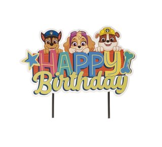 dekora Dekora Paw Patrol Happy Birthday Cake Topper 17 x 15 cm