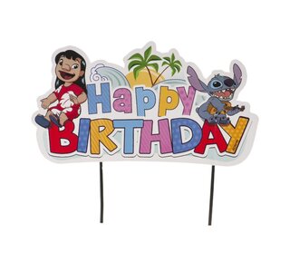 dekora Lilo and Stitch Happy Birthday Cake Topper 17 cm