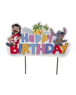 dekora Lilo and Stitch Happy Birthday Cake Topper 17 cm