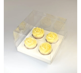 House of Marie Cupcake Doosje 4 Transparant (incl. tray)