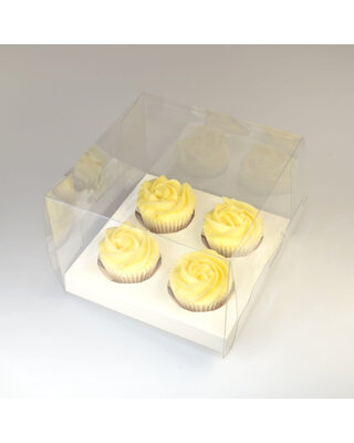 House of Marie Cupcake Doosje 4 Transparant (incl. tray)