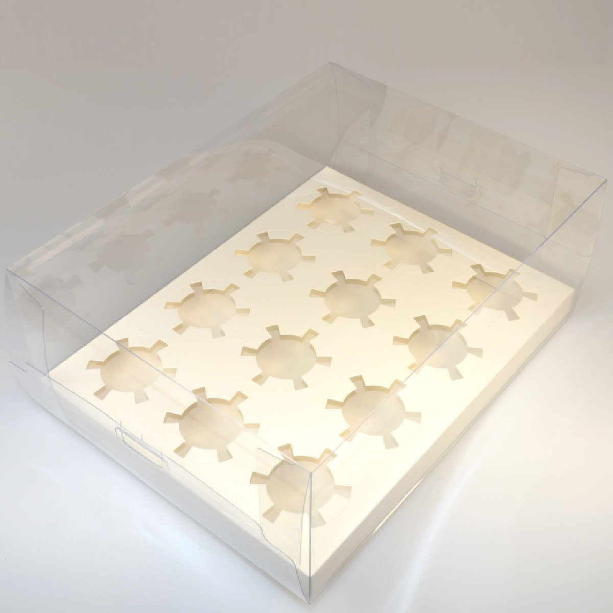 House of Marie Cupcake Doos 12 Transparant (incl. tray)