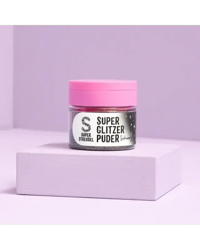 superstreusel Superstreuzel glitter zwart 10gr