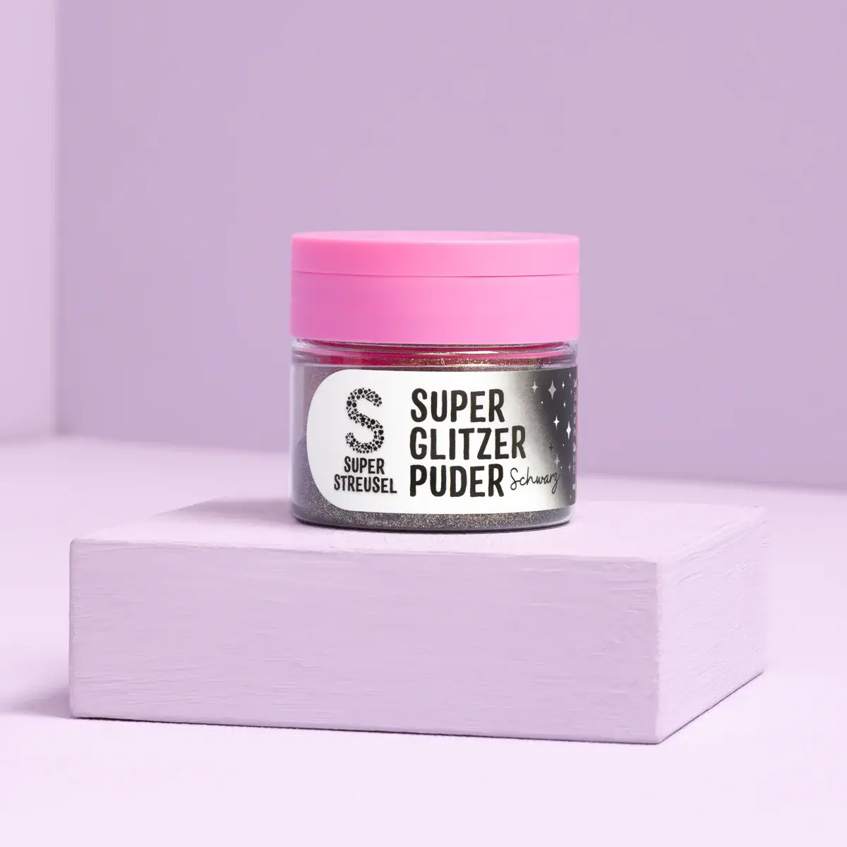 superstreusel Superstreuzel glitter zwart 10gr