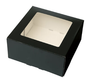 Brand New Cake Taartdoos met venster 19x19x9cm. Zwart C2