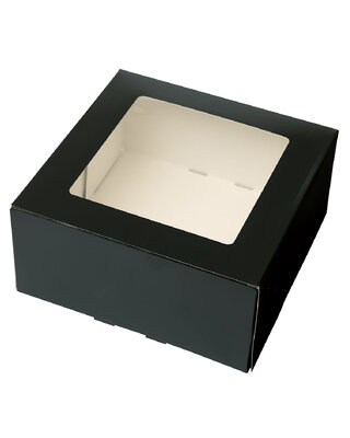 Brand New Cake Taartdoos met venster 19x19x9cm. Zwart C2