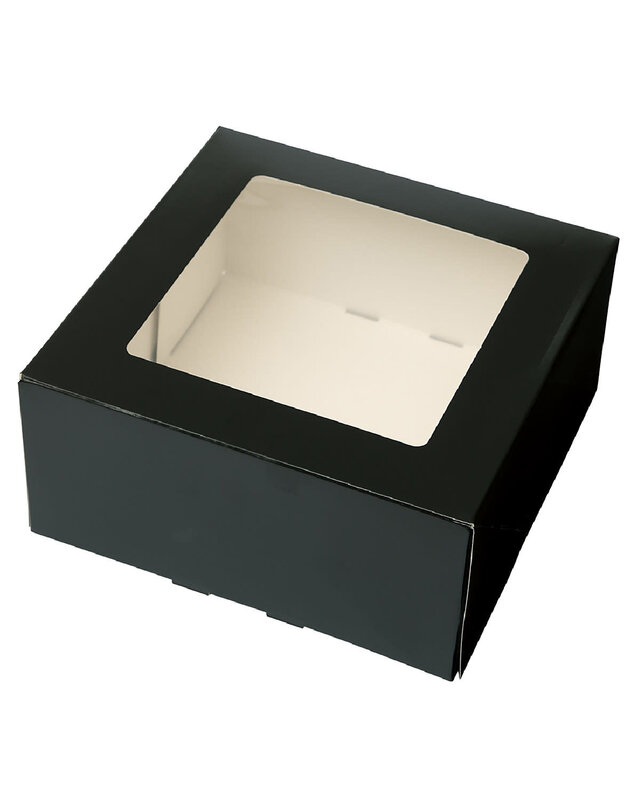 Brand New Cake Taartdoos met venster 19x19x9cm. Zwart C2