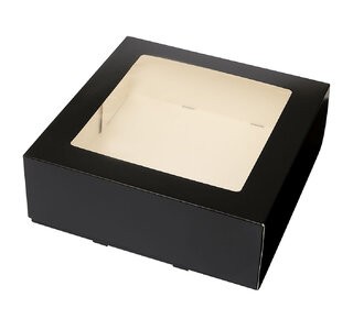 Brand New Cake Taartdoos met venster 26x26x9cm. Zwart A5