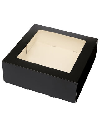 Brand New Cake Taartdoos met venster 26x26x9cm. Zwart A5