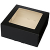 Taartdoos met venster 21x21x9cm. Zwart A3