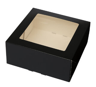 Brand New Cake Taartdoos met venster 21x21x9cm. Zwart A3