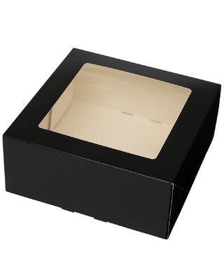Brand New Cake Taartdoos met venster 21x21x9cm. Zwart A3