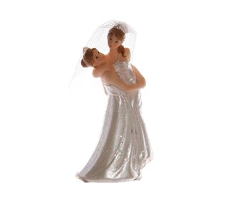 Taarttopper Bruidspaar Vrouwen Polystone 9,5cm