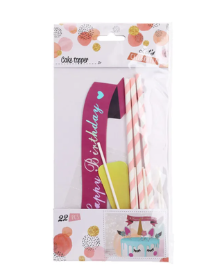 Free & Easy Eenhoorn taart set 22 delen