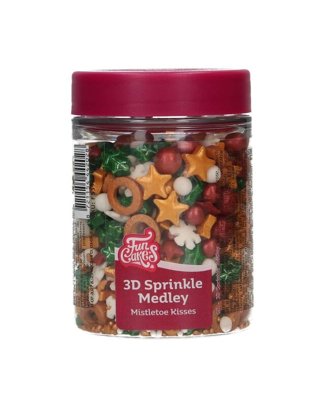 Funcakes FunCakes 3D Sprinkle Medley Mistletoe Kisses 70 g