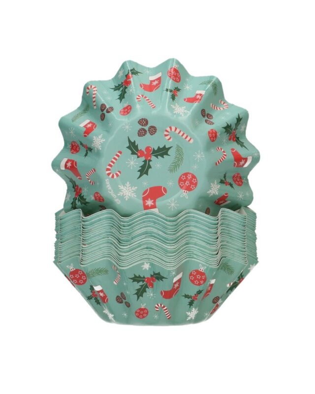 Funcakes FunCakes Bloom Baking Cups Kerst pk/48