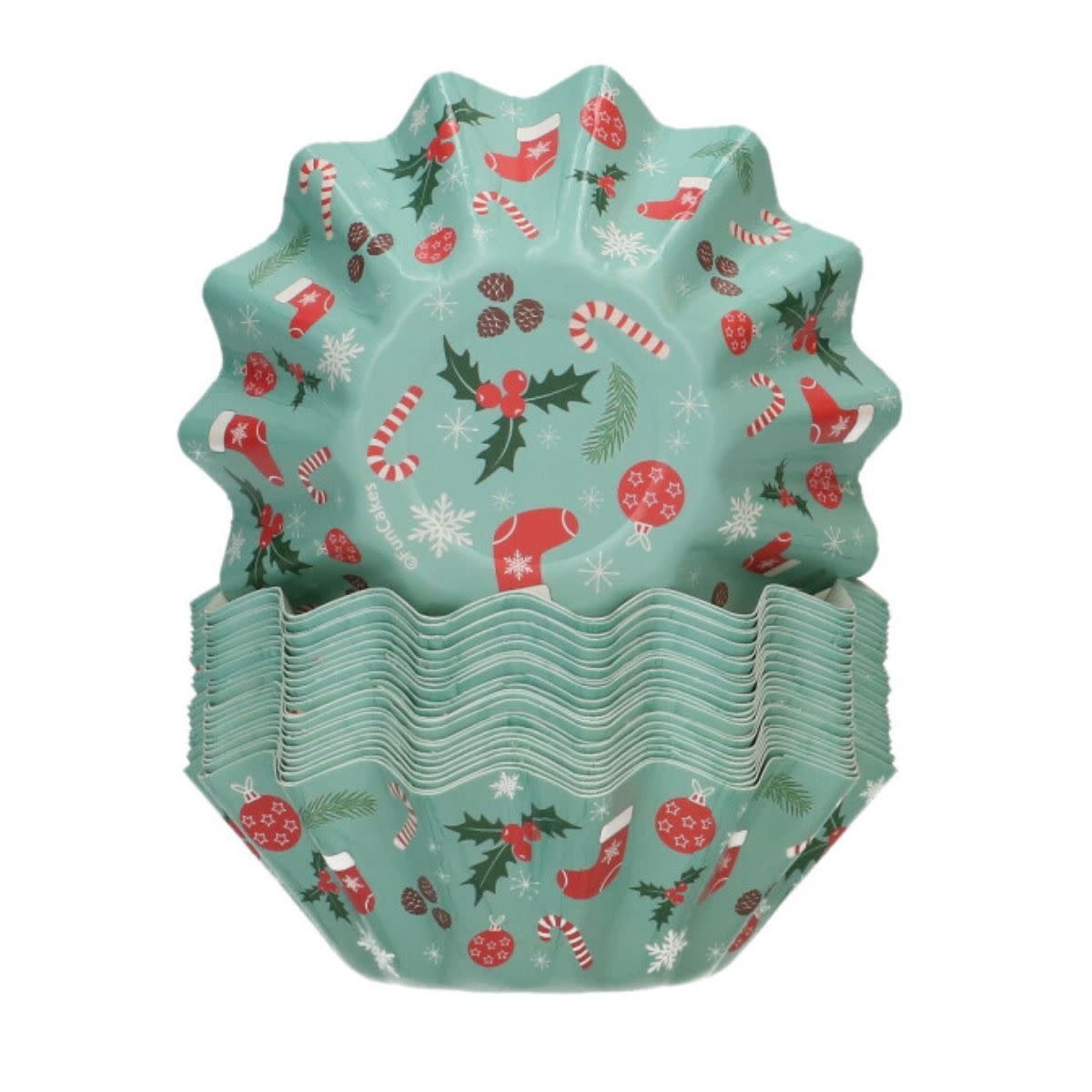 Funcakes FunCakes Bloom Baking Cups Kerst pk/48