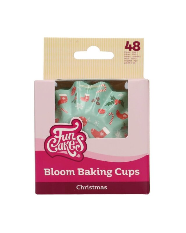 Funcakes FunCakes Bloom Baking Cups Kerst pk/48