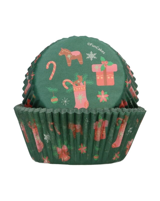 Funcakes FunCakes Baking Cups Kerst pk/48