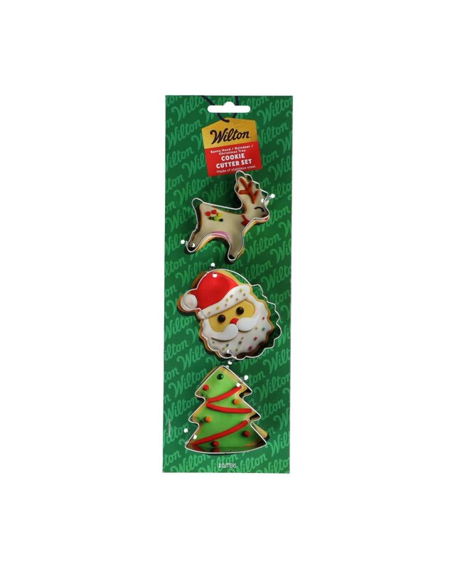 wilton Wilton Koekjesuitsteker Kerstman - Rendier - Kerstboom set/3