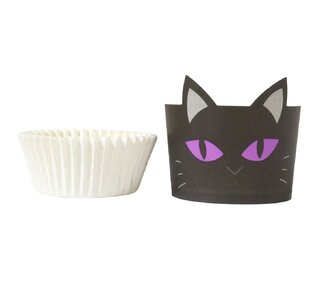 PME PME Halloween Cupcake Vormpjes Zwarte Kat Ø45mm 12st.