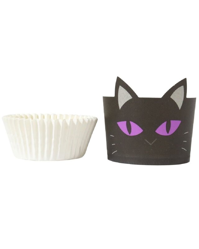 PME PME Halloween Cupcake Vormpjes Zwarte Kat Ø45mm 12st.