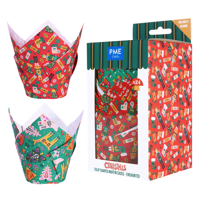 PME PME Kerst Tulpmuffinvormpjes - Betoverd (24 stuks)