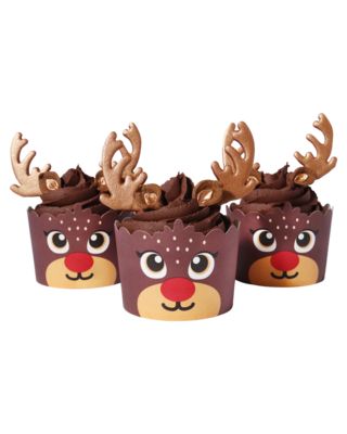 PME PME Kerst Cupcake Versieringset - Rendieren (Set van 6)