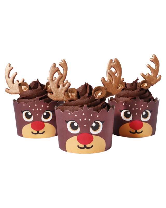 PME PME Kerst Cupcake Versieringset - Rendieren (Set van 6)