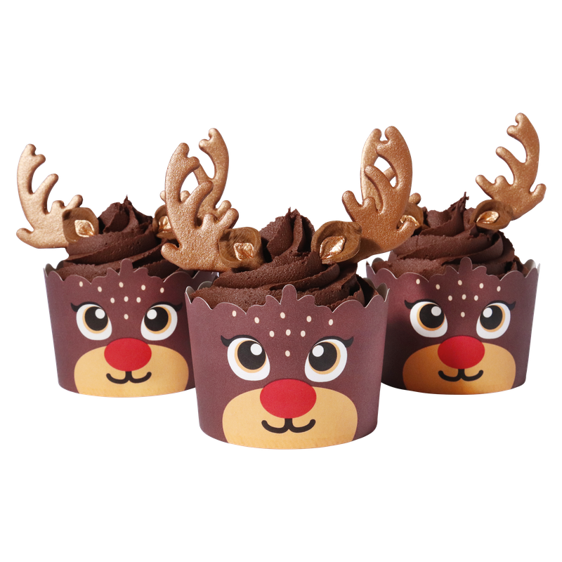 PME PME Kerst Cupcake Versieringset - Rendieren (Set van 6)