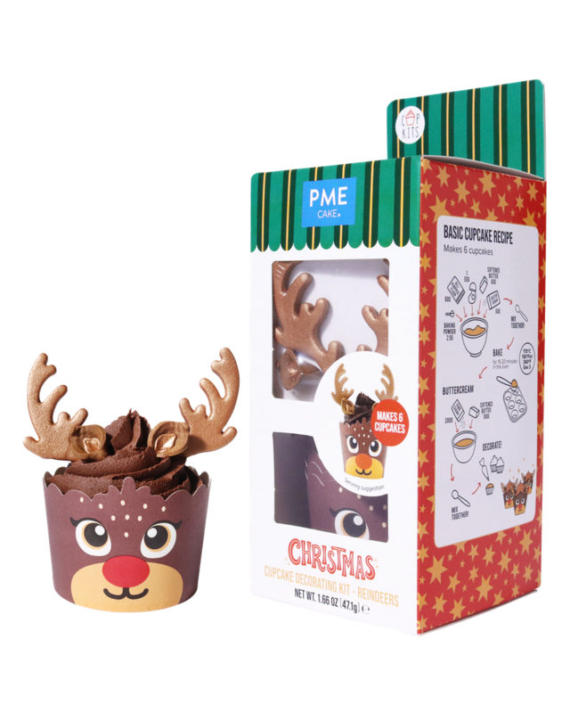 PME PME Kerst Cupcake Versieringset - Rendieren (Set van 6)