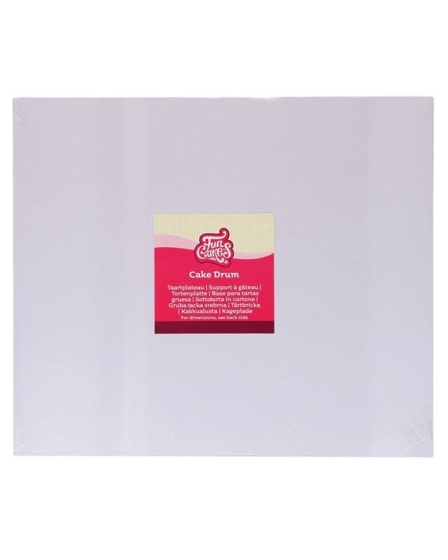 Funcakes Cake Drum Rechthoekig Wit 35 x 30 cm