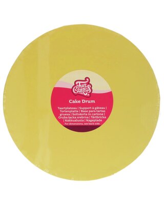 Funcakes Cake Drum Rond Pastel Geel Ø 30 cm