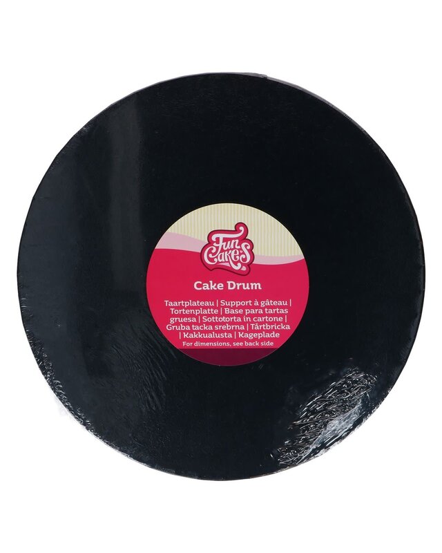 Funcakes Cake Drum Rond Zwart Ø 40 cm