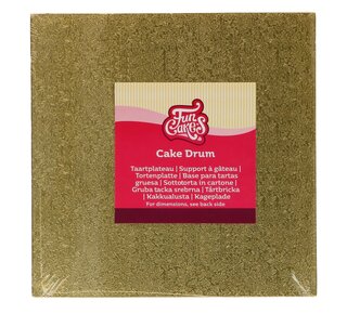 Funcakes Drum Vierkant licht Goud 25 cm
