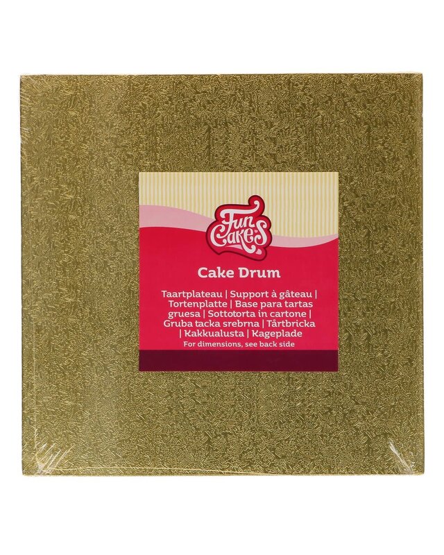 Funcakes FunCakes Cake Drum vierkant Ø33 cm - licht Goud