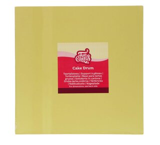 Funcakes Drum Vierkant pastel geel 25 cm